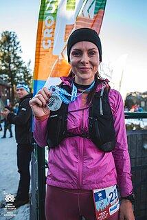 Katarzyna durante Zimowy Półmaraton Gór Stołowych 2025
